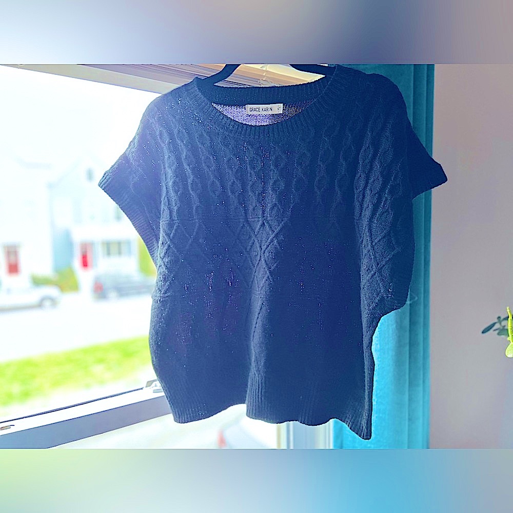 Grace Karin Dolman Sleeve Spring Crop Sweater XL